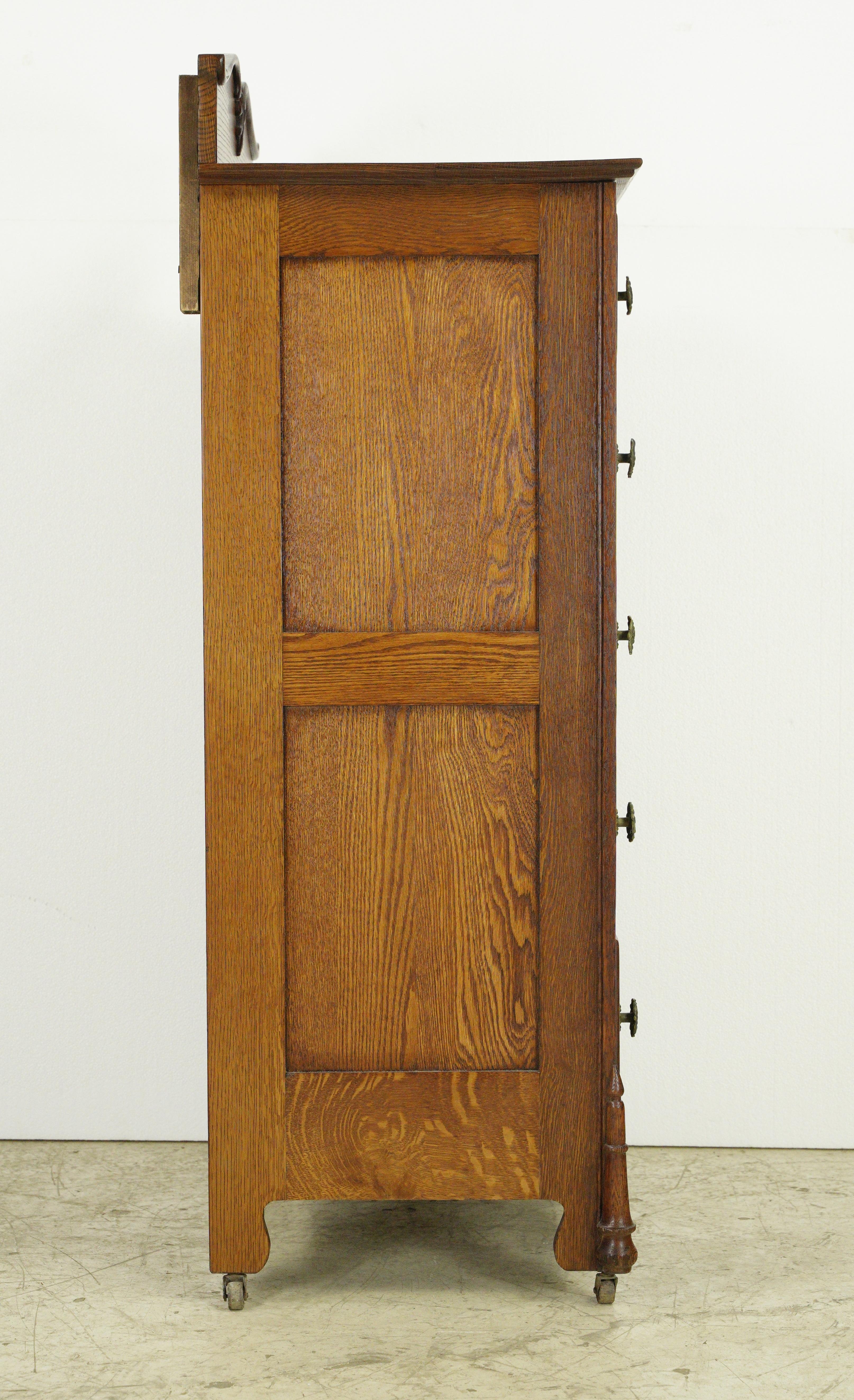 Restored Antique Oak 6 Drawer Lingerie Chest 6