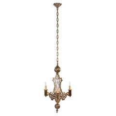 Restored Vintage Ornate Bronze Gothic 3 Arm Chandelier Qty Available