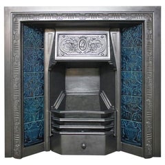 Restored Antique Victorian Cast Iron and Tiled Fireplace Insert