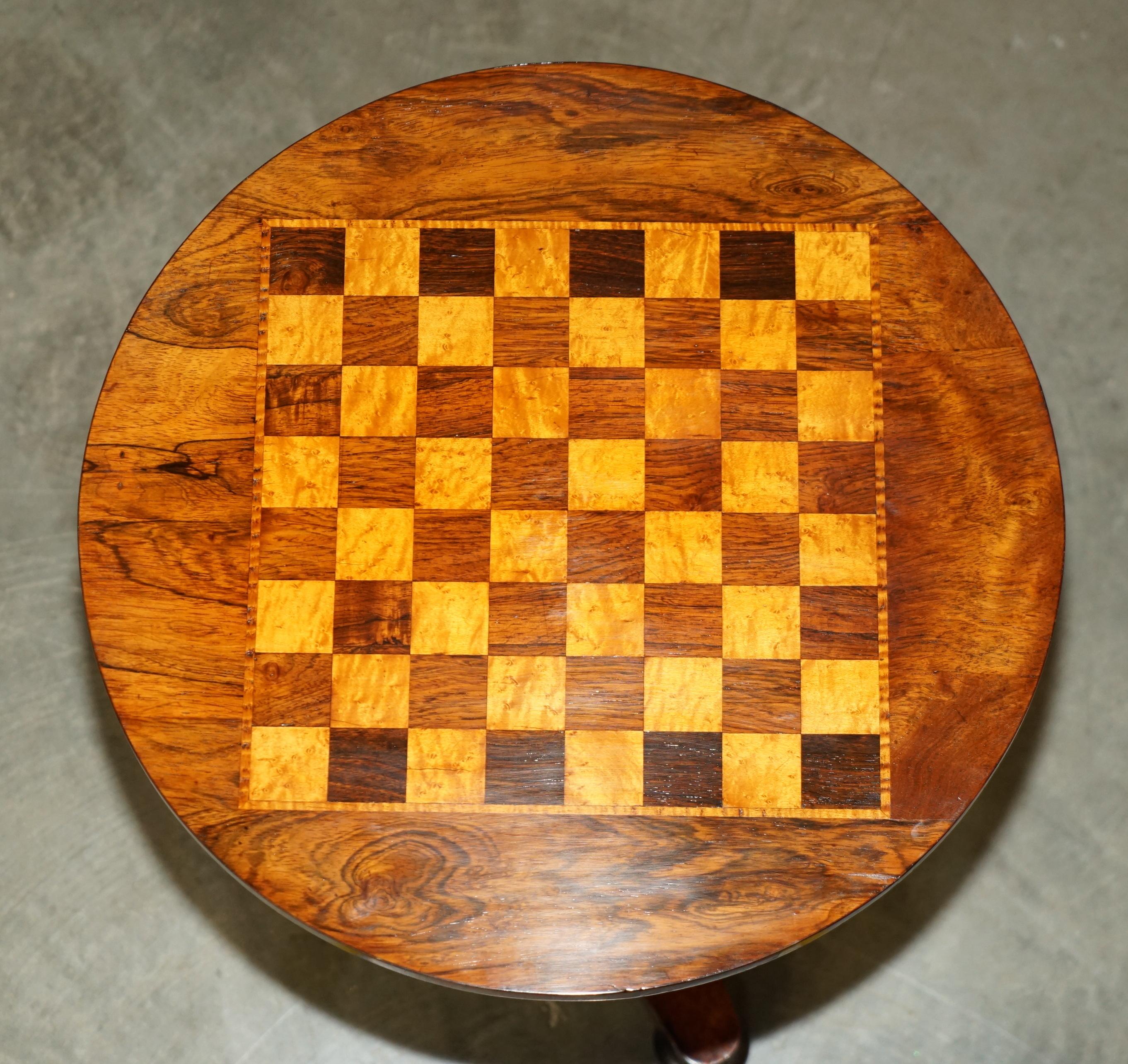 William IV RESTORED ANTiQUE WILLIAM IV CIR 1830 HARDWOOD BURR WALNUT CHESSBOARD CHESS TABLE