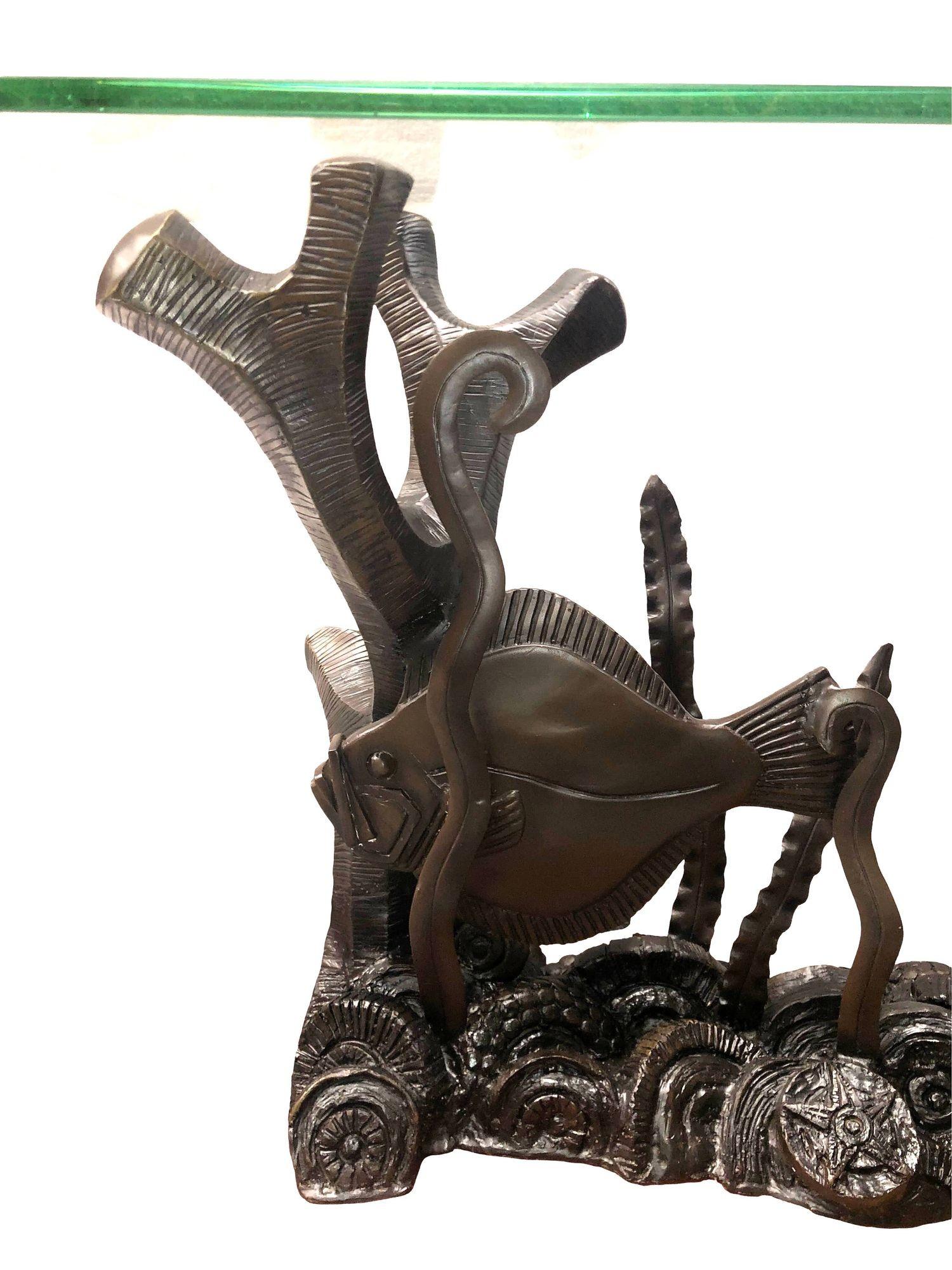Restaurierter Konsolentisch aus Aquatischer Bronze von Phyllis Morris im Angebot 4