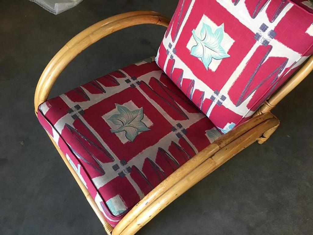Arche restaurée Chaise longue de luxe en rotin avec coussins en tissu d'écorce en vente 3