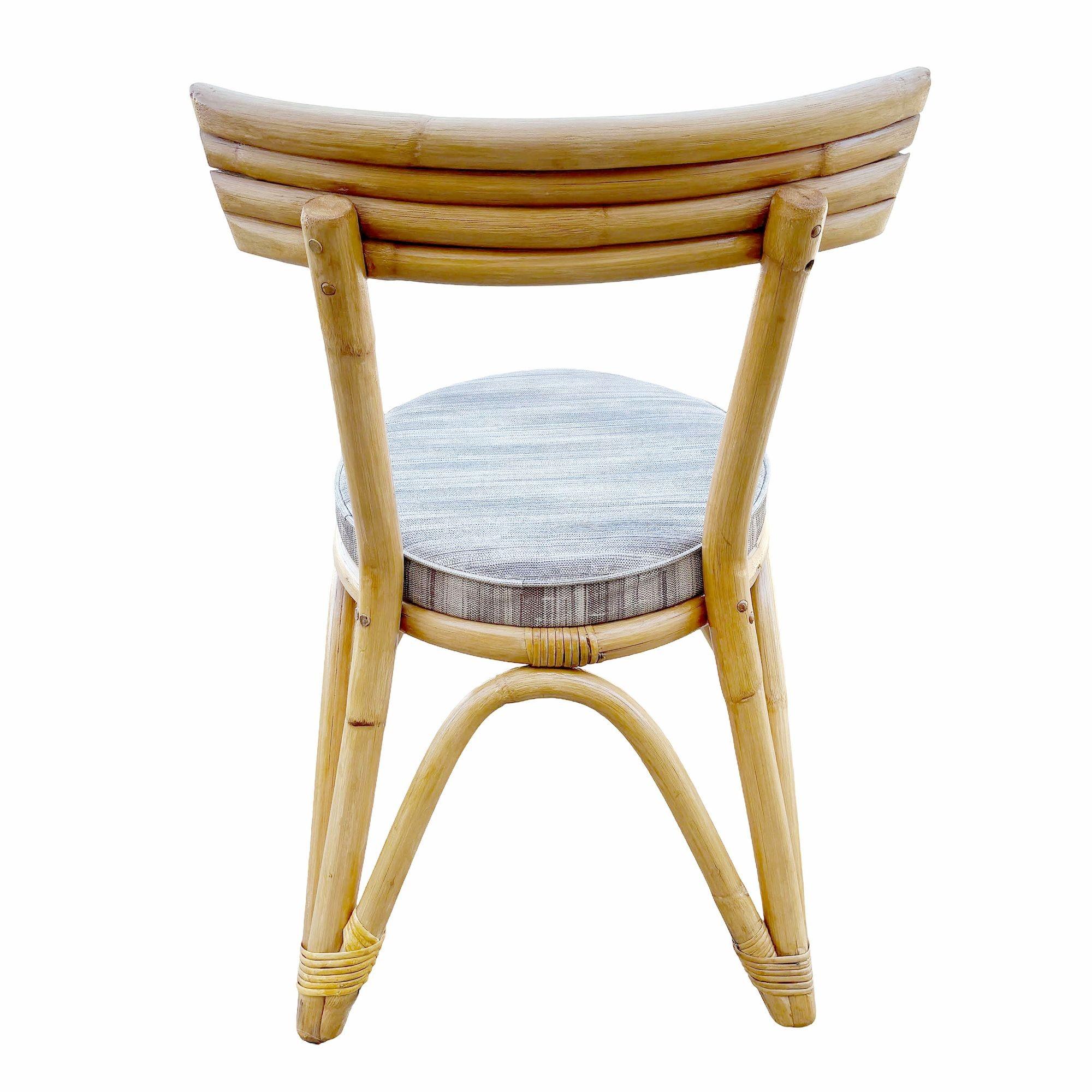 Restaurierter gewölbter Rattan-Esszimmerstuhl „Zig -Zag“ mit Beinen, Vierer-Set (Mitte des 20. Jahrhunderts) im Angebot