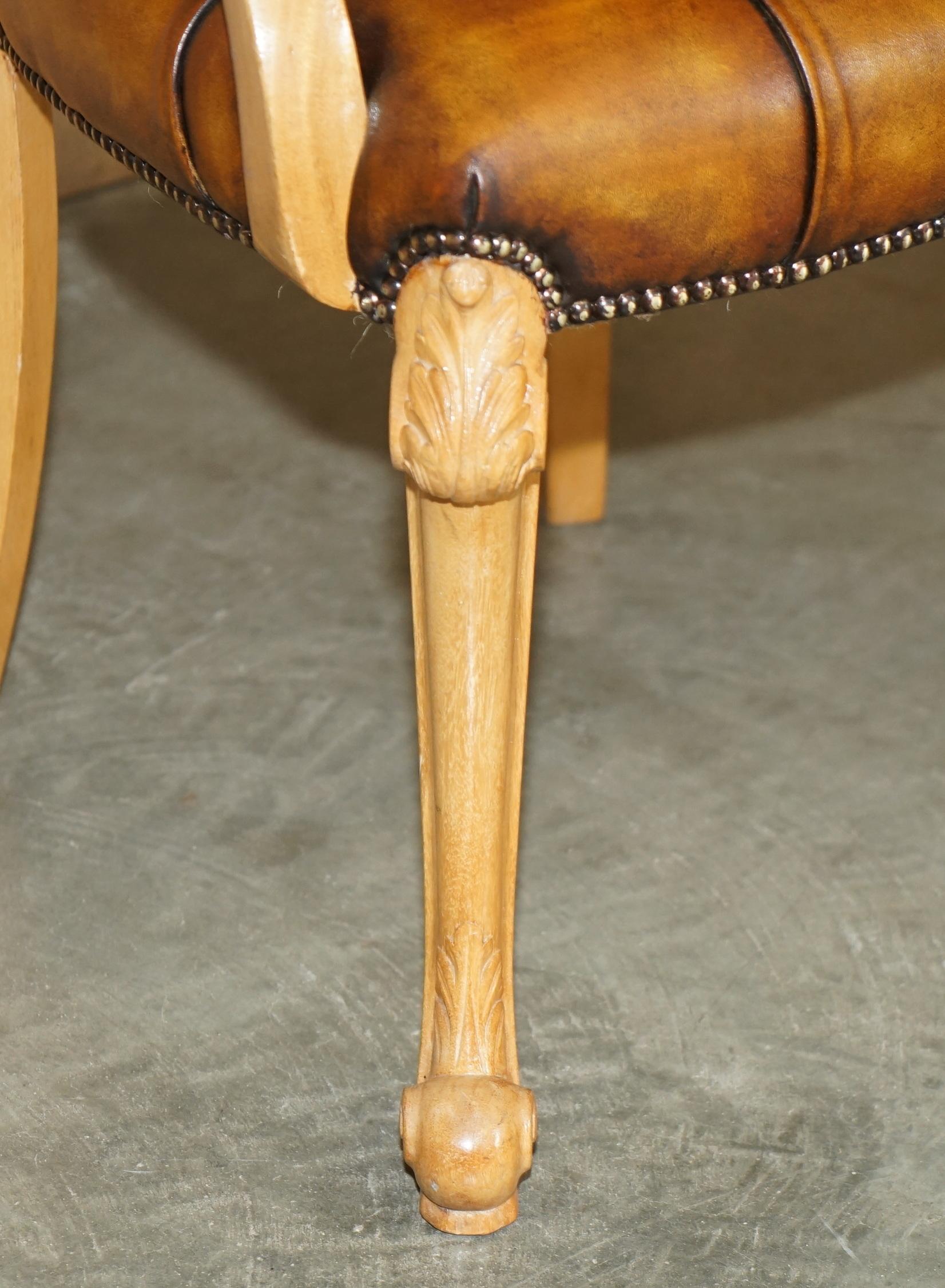 Chemise d'appoint ART déco rénovée des années 1920, en cuir marron brossé BURR WALNUT en vente 2