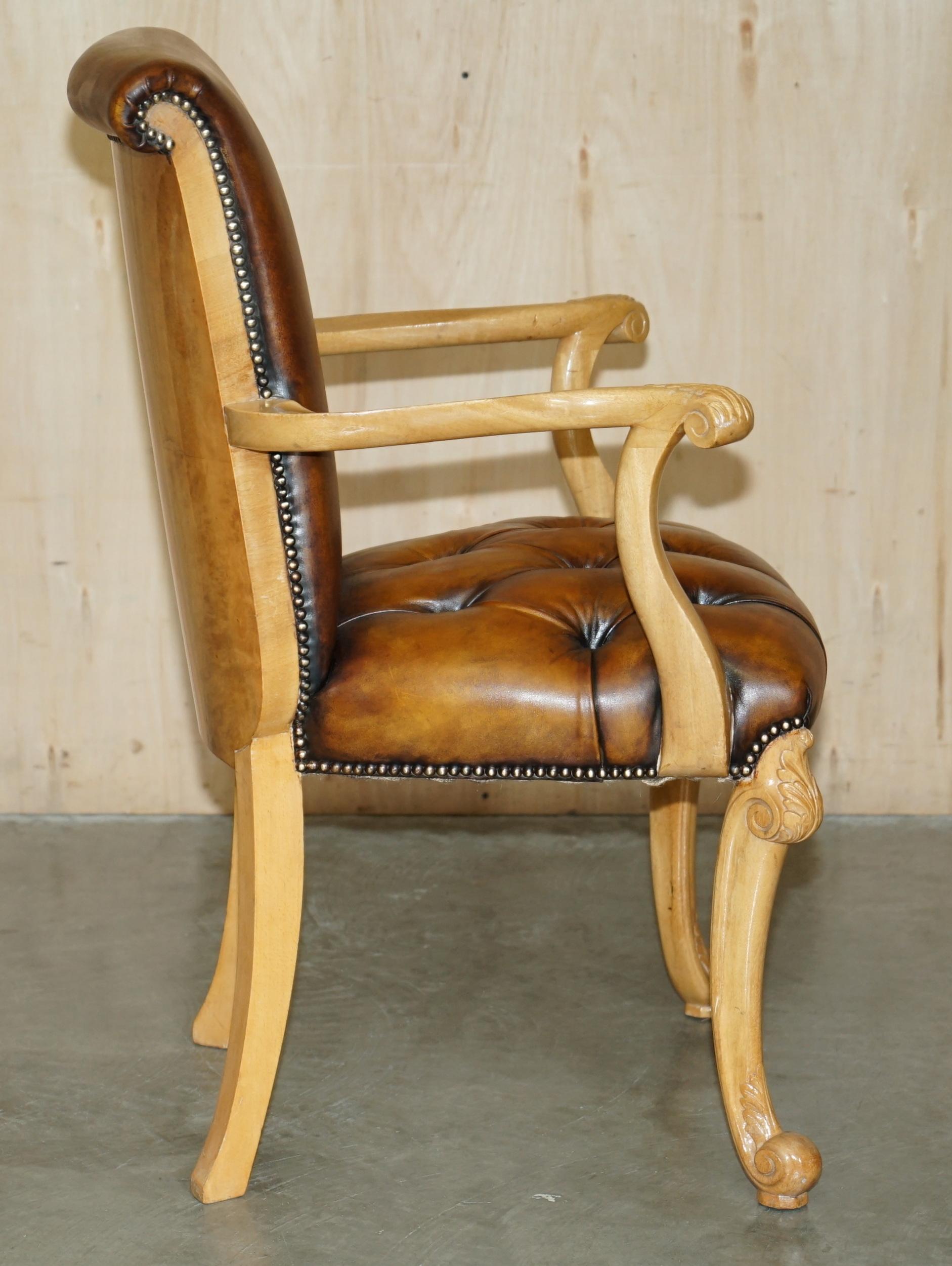 Chemise d'appoint ART déco rénovée des années 1920, en cuir marron brossé BURR WALNUT en vente 5