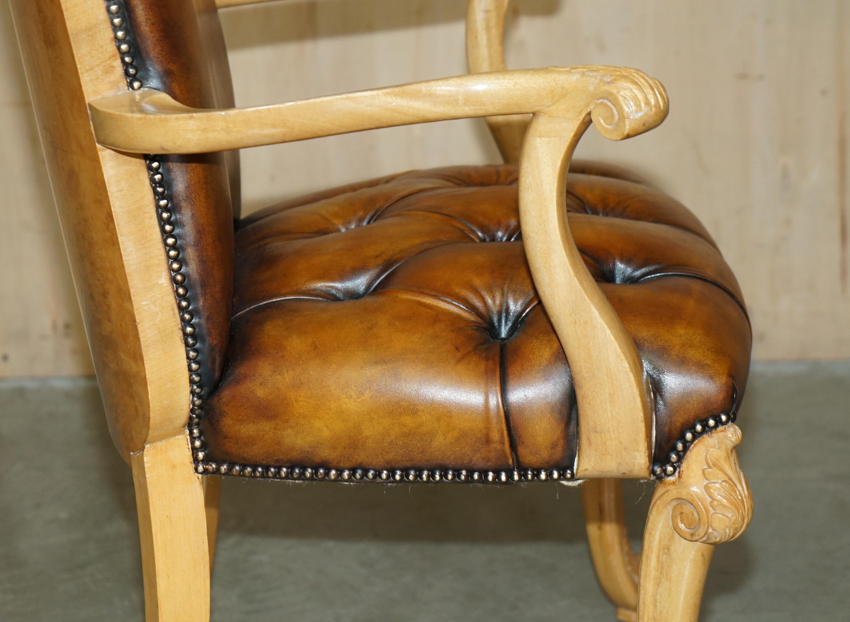 Chemise d'appoint ART déco rénovée des années 1920, en cuir marron brossé BURR WALNUT en vente 6