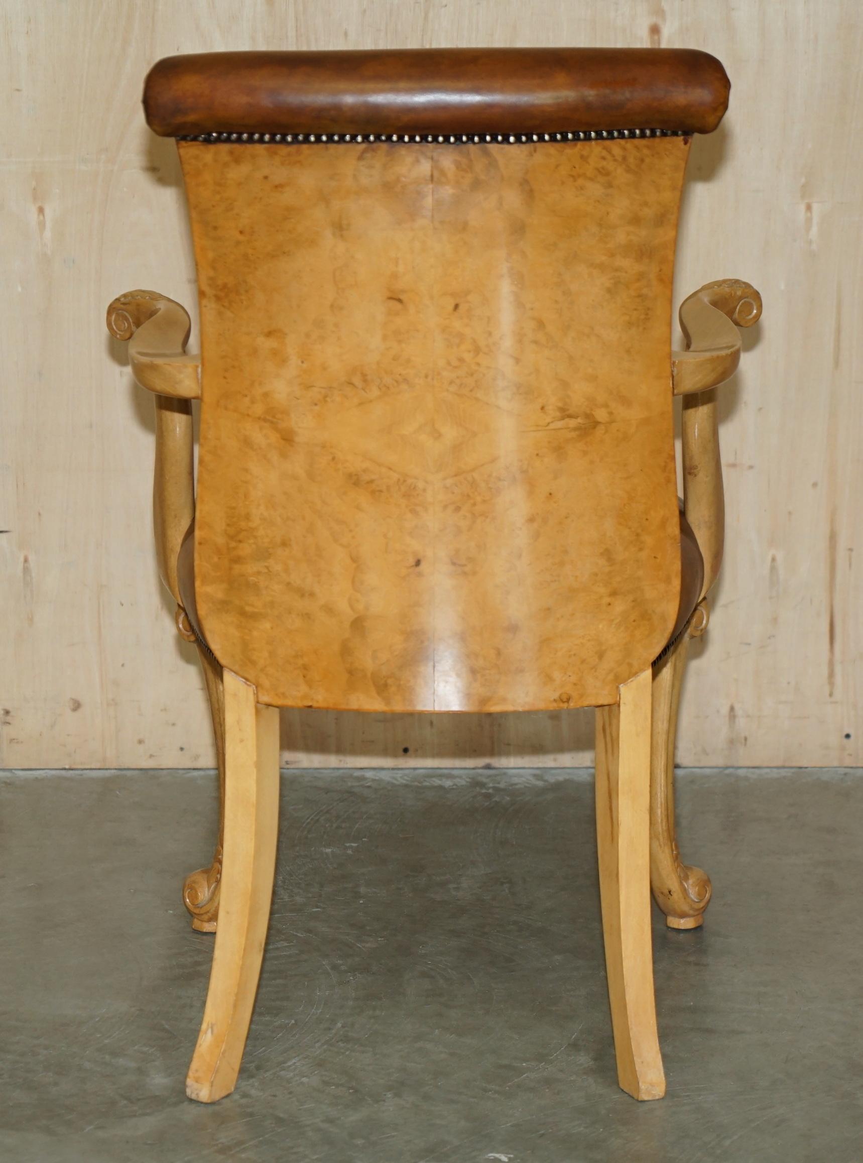 Chemise d'appoint ART déco rénovée des années 1920, en cuir marron brossé BURR WALNUT en vente 8