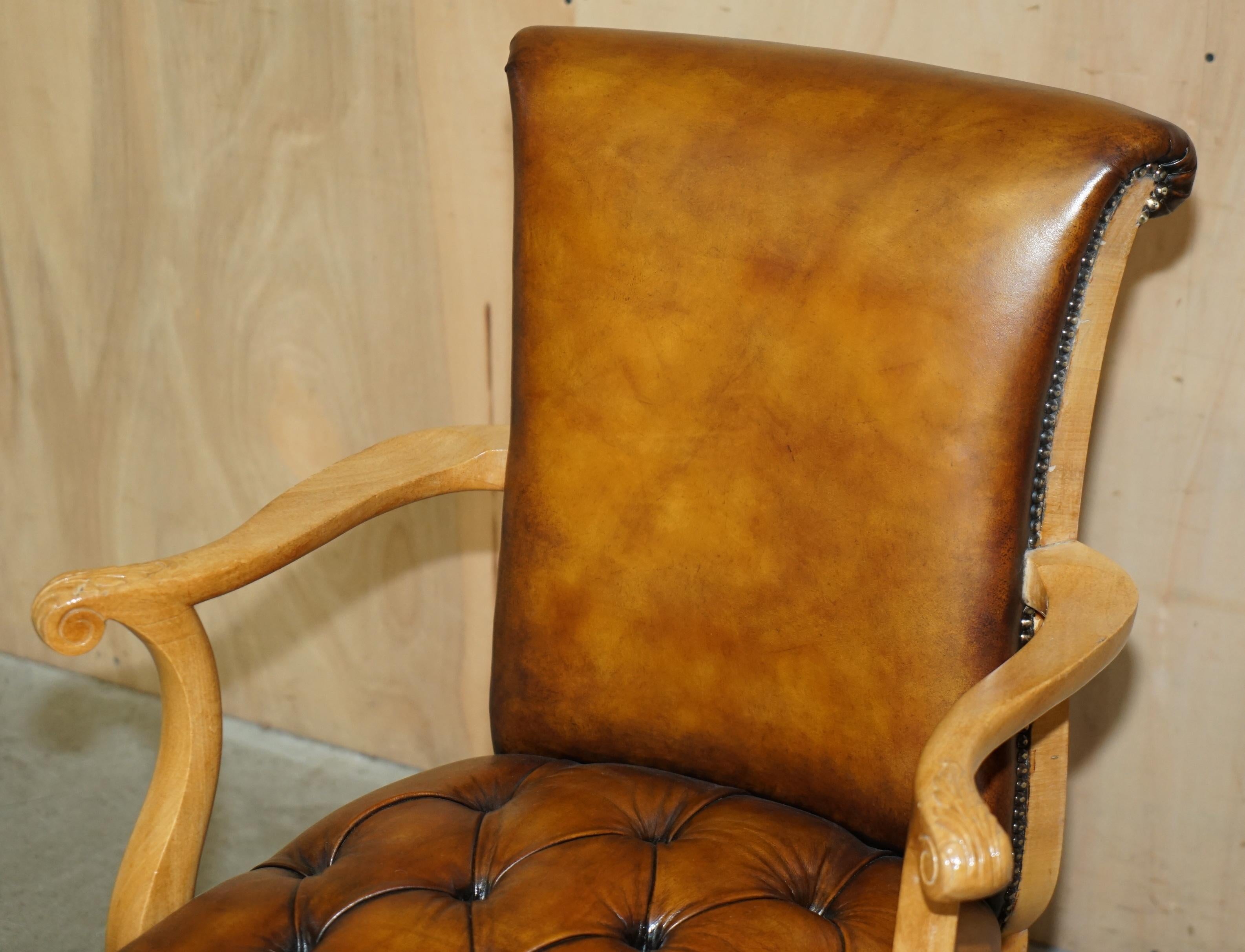 Art déco Chemise d'appoint ART déco rénovée des années 1920, en cuir marron brossé BURR WALNUT en vente