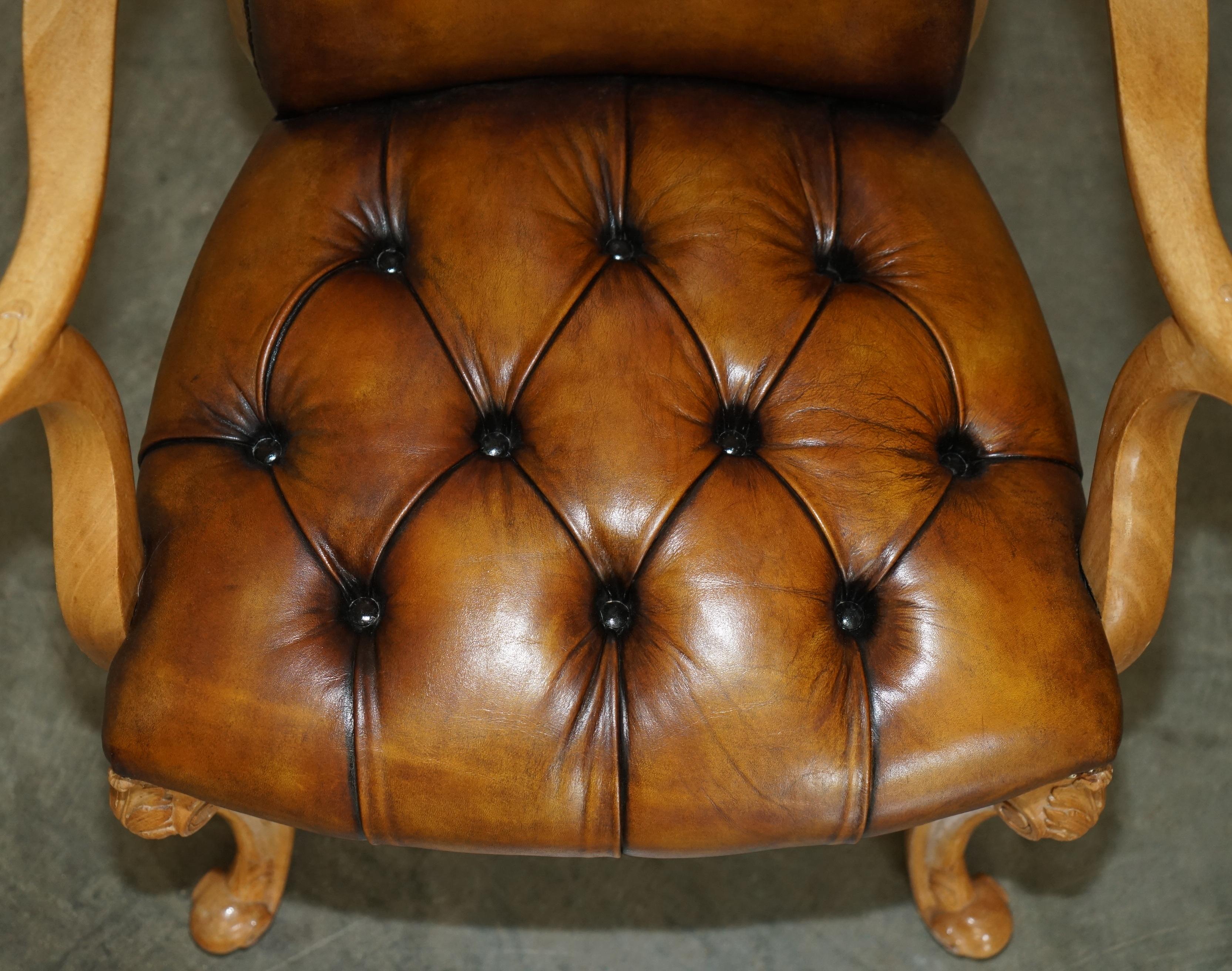 Fait main Chemise d'appoint ART déco rénovée des années 1920, en cuir marron brossé BURR WALNUT en vente