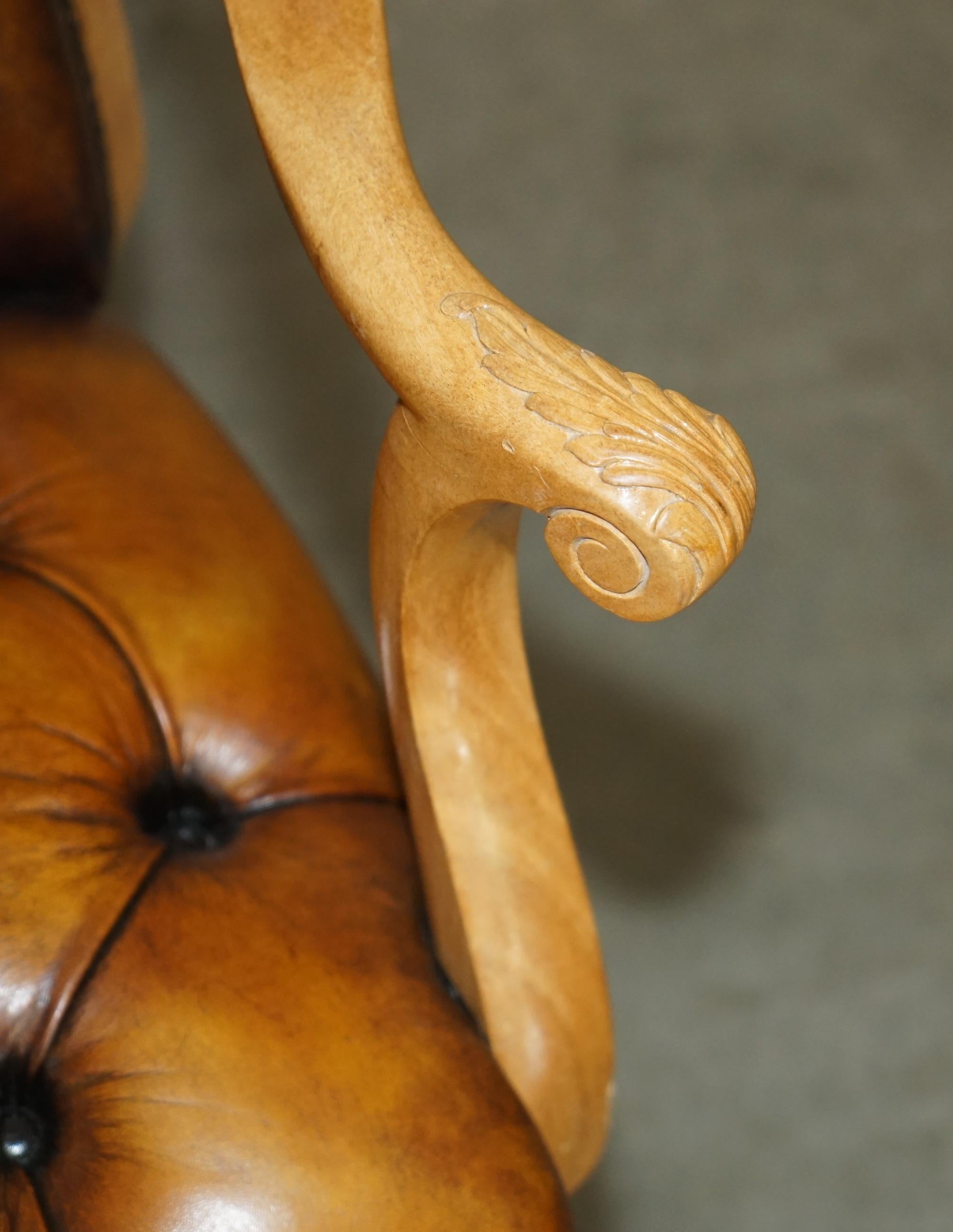Début du 20ème siècle Chemise d'appoint ART déco rénovée des années 1920, en cuir marron brossé BURR WALNUT en vente