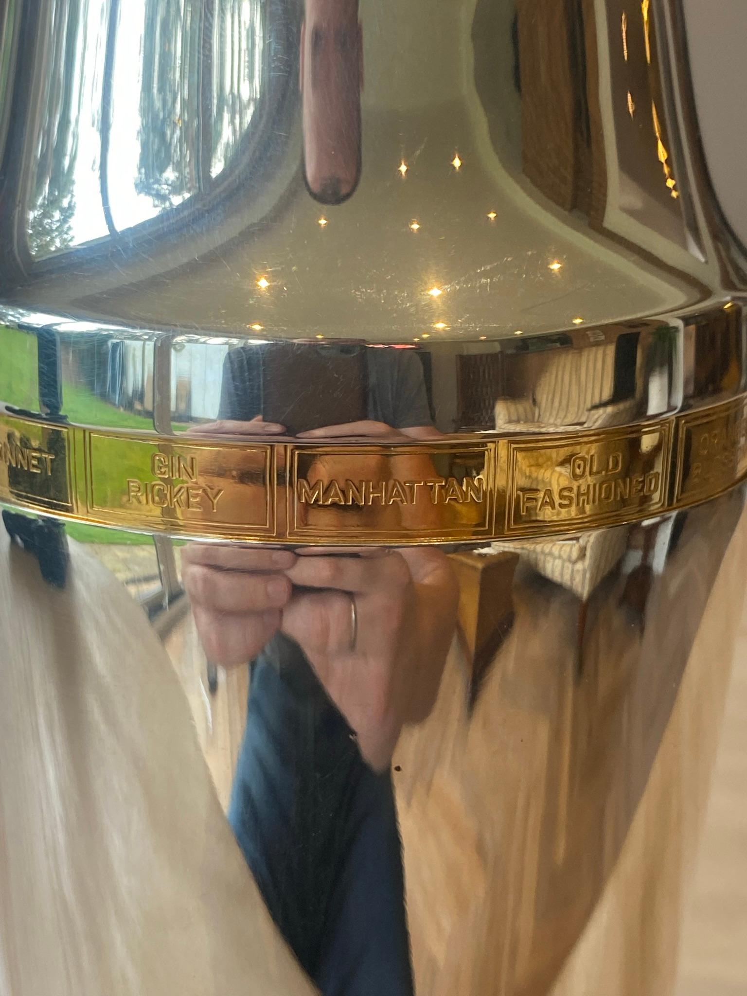 Restored Art Deco 1930's Napier Usa Silver Gold Gilt Tells-u-How Cocktail Shaker 6