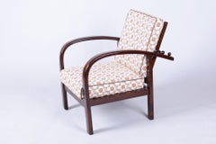 Restored Art Deco Adjustable Armchair, by Thonet, Beech, Polished, Czech, 1920s