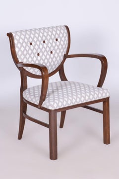 Restaurierter Art-Déco-Sessel, Buche, neue Polsterung, Tschechisch, 1920er Jahre