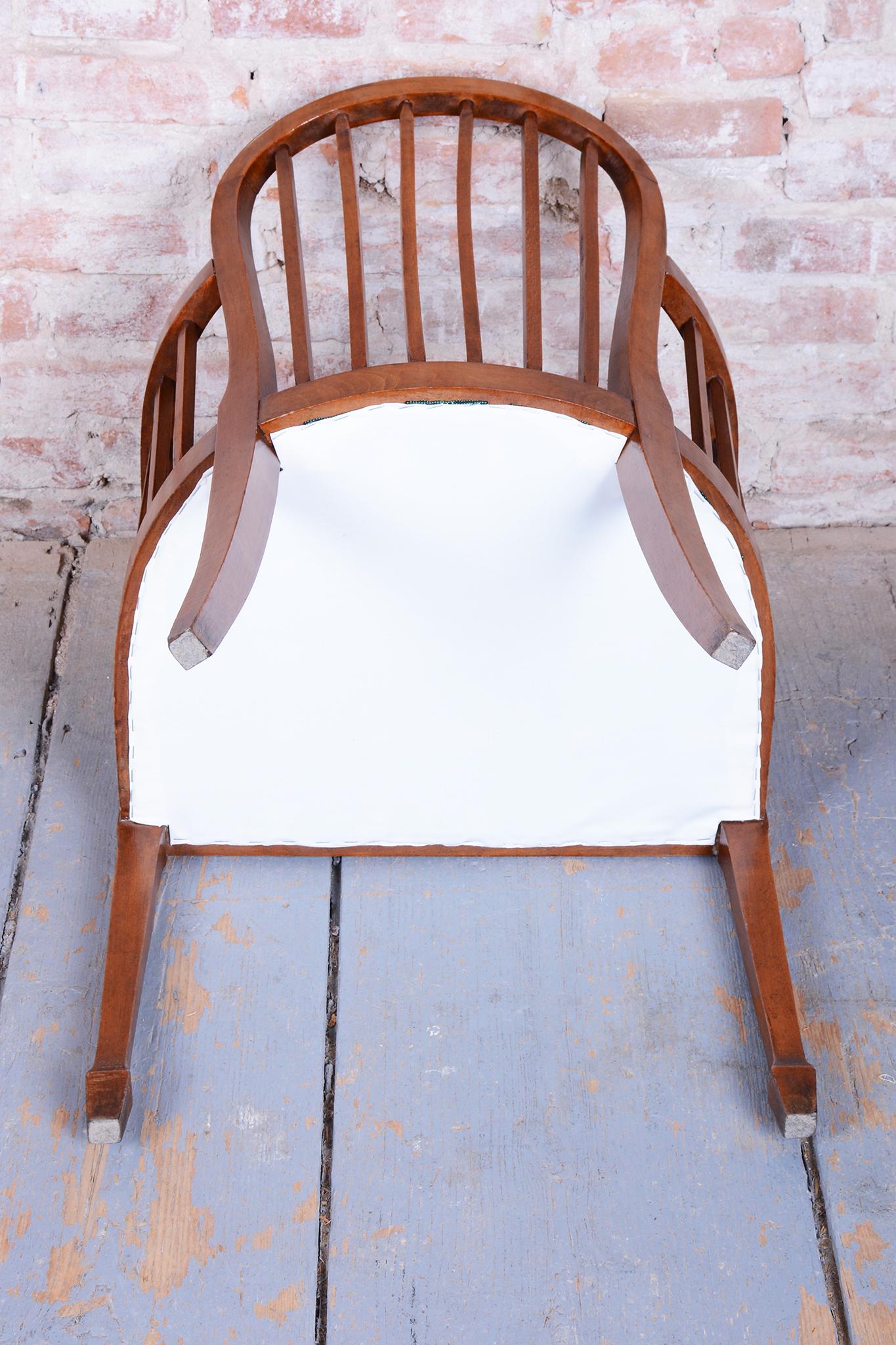 Sillón Art Decó Restaurado, Haya, Pulido Reavivado, Retapizado, Francia, Años 30 Madera en venta