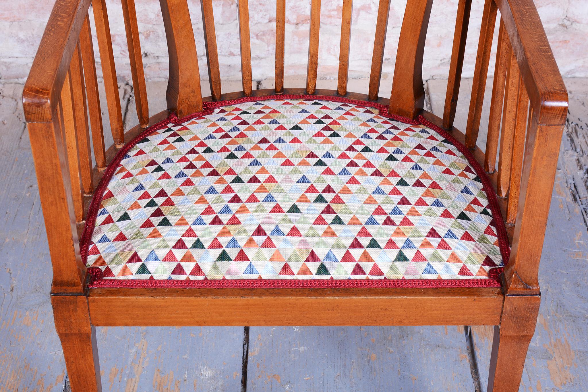 Sillón Art Decó Restaurado, Haya, Pulido Reavivado, Retapizado, Francia, Años 30 en venta 1