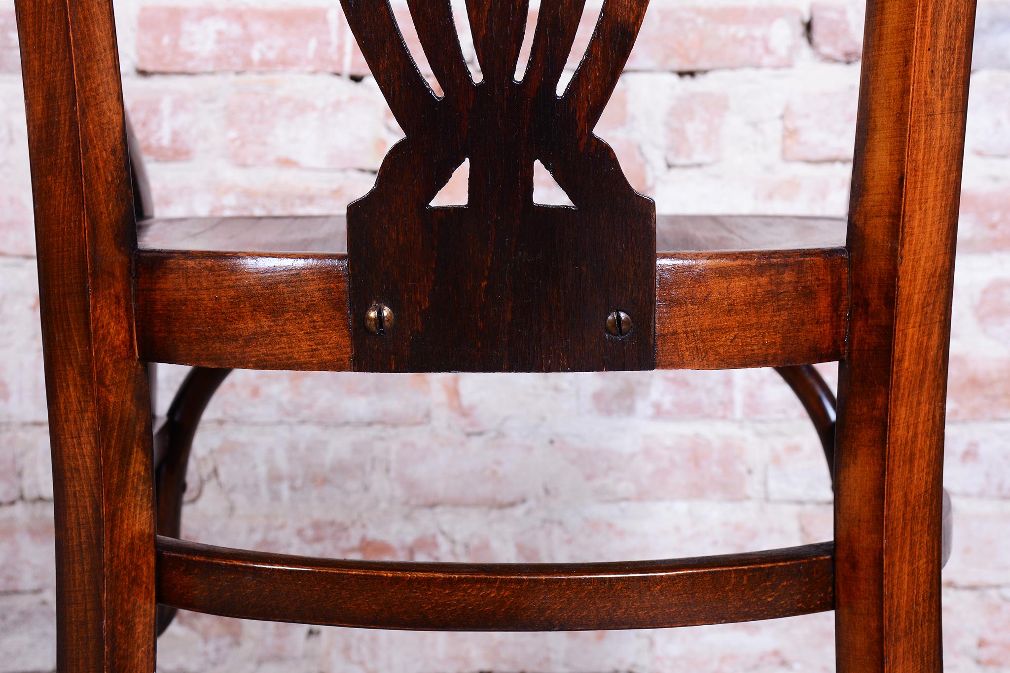Fauteuil Art Déco restauré, par Fischel, Beeche, Polonais ravivé, Slovaquie, années 1900 en vente 2