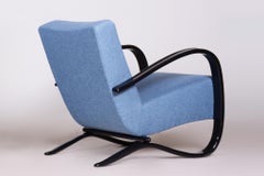 Fauteuil Art déco restauré, par J. Halabala pour Up Zavody, hêtre, tchèque, années 1930