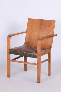 Restored Art Deco Armchair, by J. Halabala for UP Zavody, Beech, Czech, 1930s