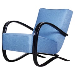 Fauteuil Art déco restauré, par J. Halabala pour Up Zavody, hêtre, tchèque, années 1930