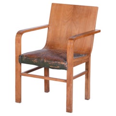 Restored Art Deco Armchair, by J. Halabala for UP Zavody, Beech, Czech, 1930s