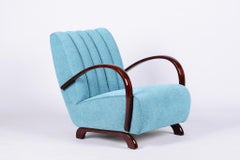 Restaurierter Art Deco Sessel, von J. Halabala für UP Zavody, Nussbaum, Tschechien, 1930er Jahre