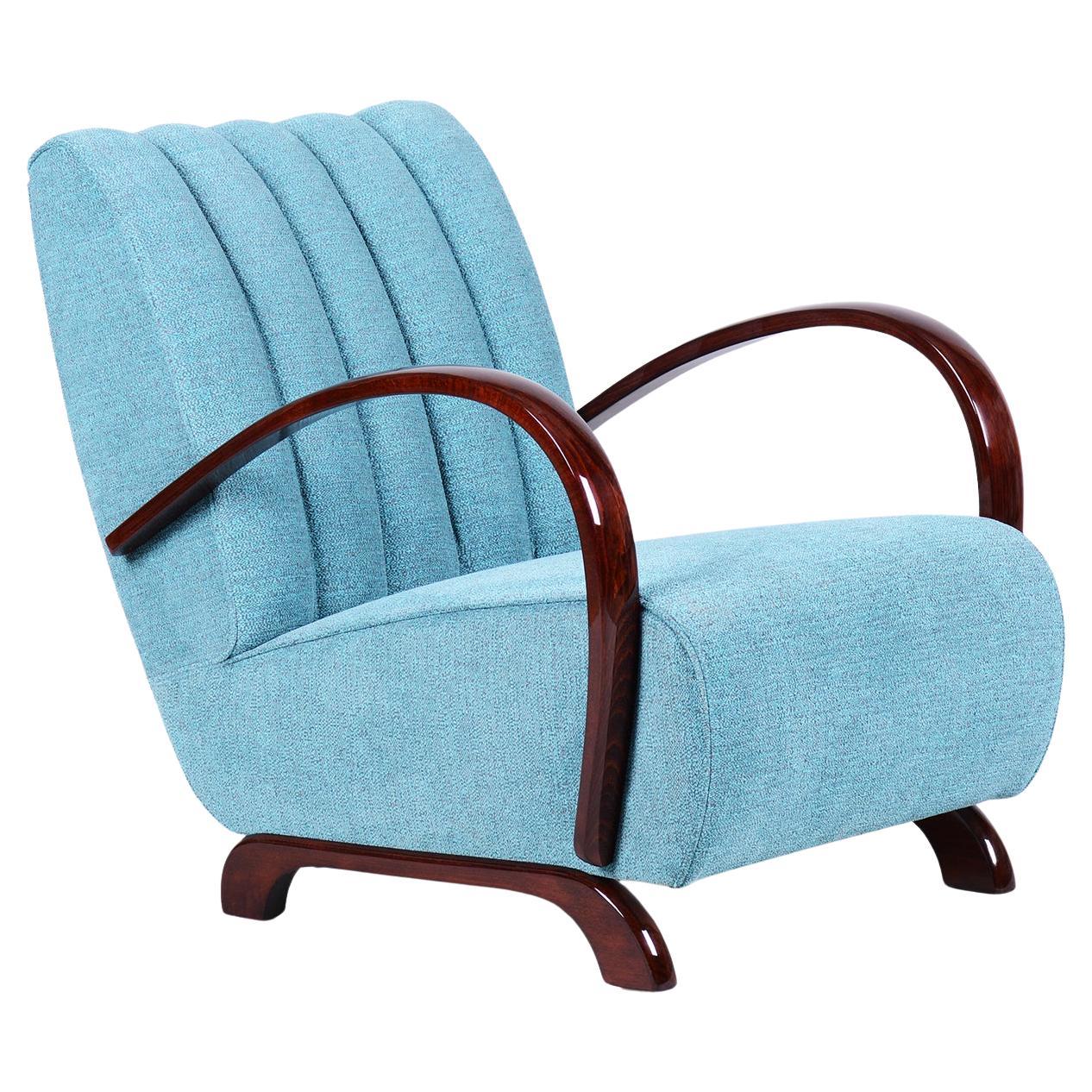 Sillón Art Decó restaurado, de J. Halabala para UP Zavody, Nogal, República Checa, años 30 en venta