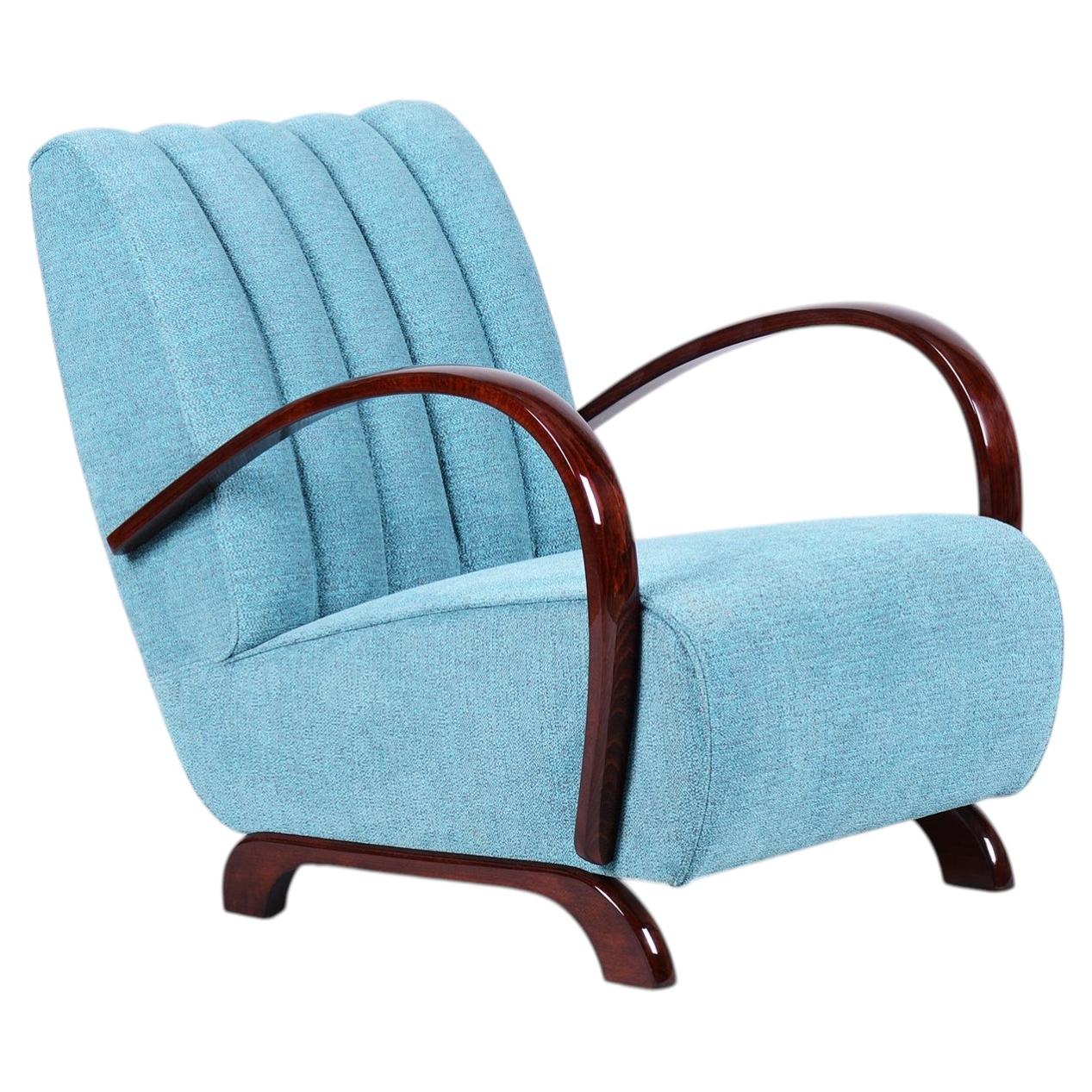 Restored Art Deco Armchair, by J. Halabala for UP Zavody, Walnut, Czech, 1930s