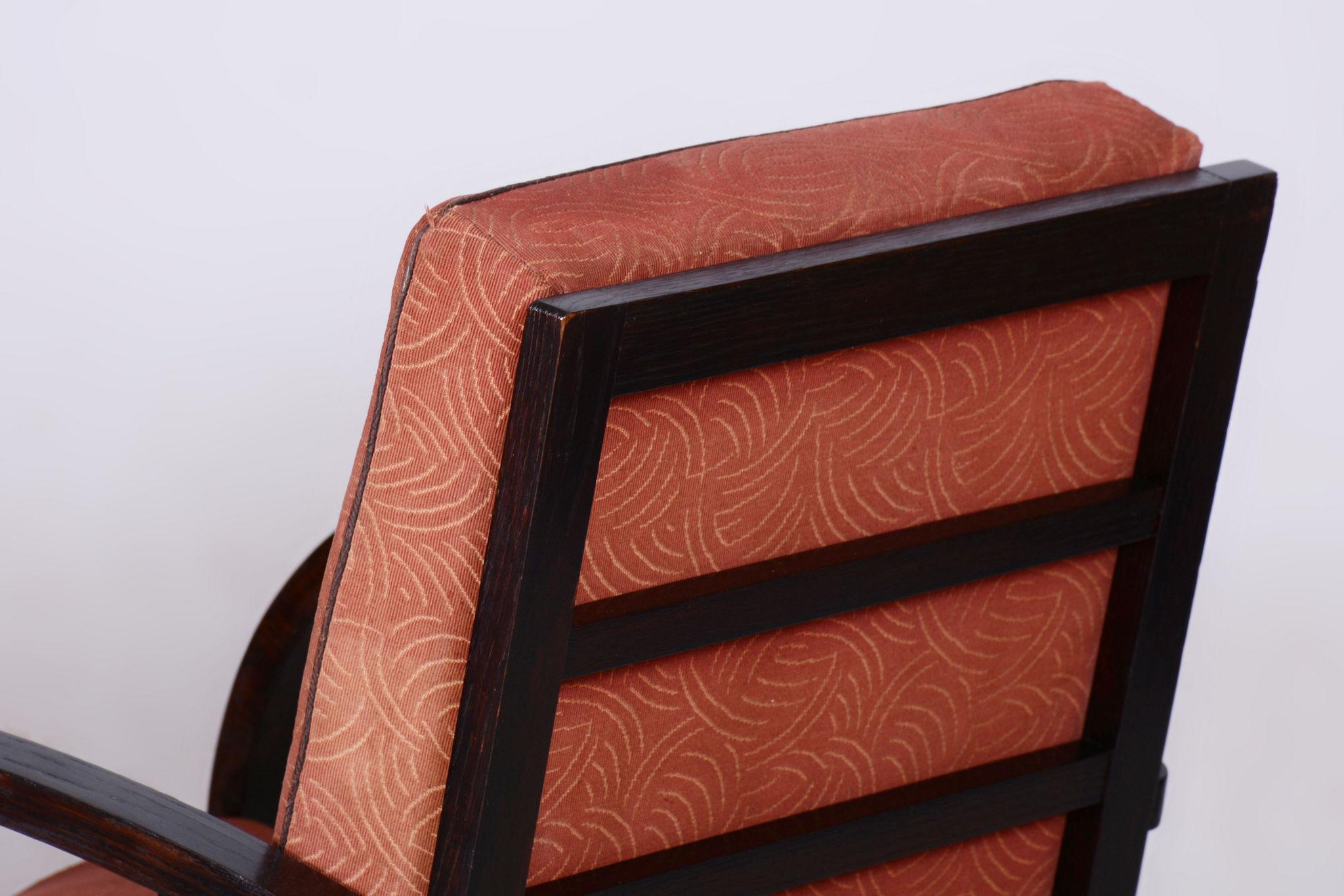 Fauteuil Art Déco restauré,  par Jindrich Halabala, UP Zavody, Tchèque, années 1930 en vente 4