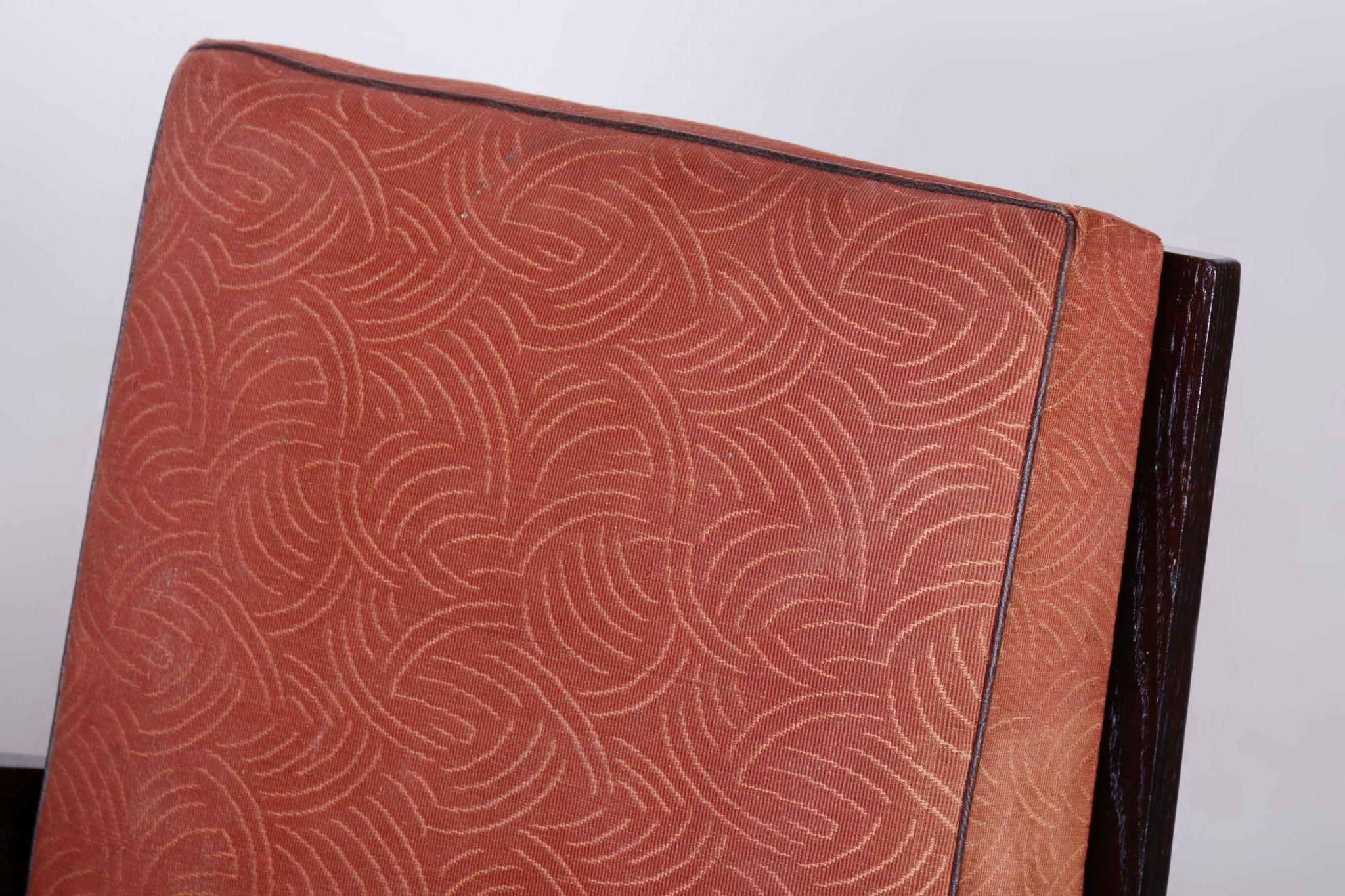 Fauteuil Art Déco restauré,  par Jindrich Halabala, UP Zavody, Tchèque, années 1930 Bon état - En vente à Brandys nad Labem, Středočeský kraj
