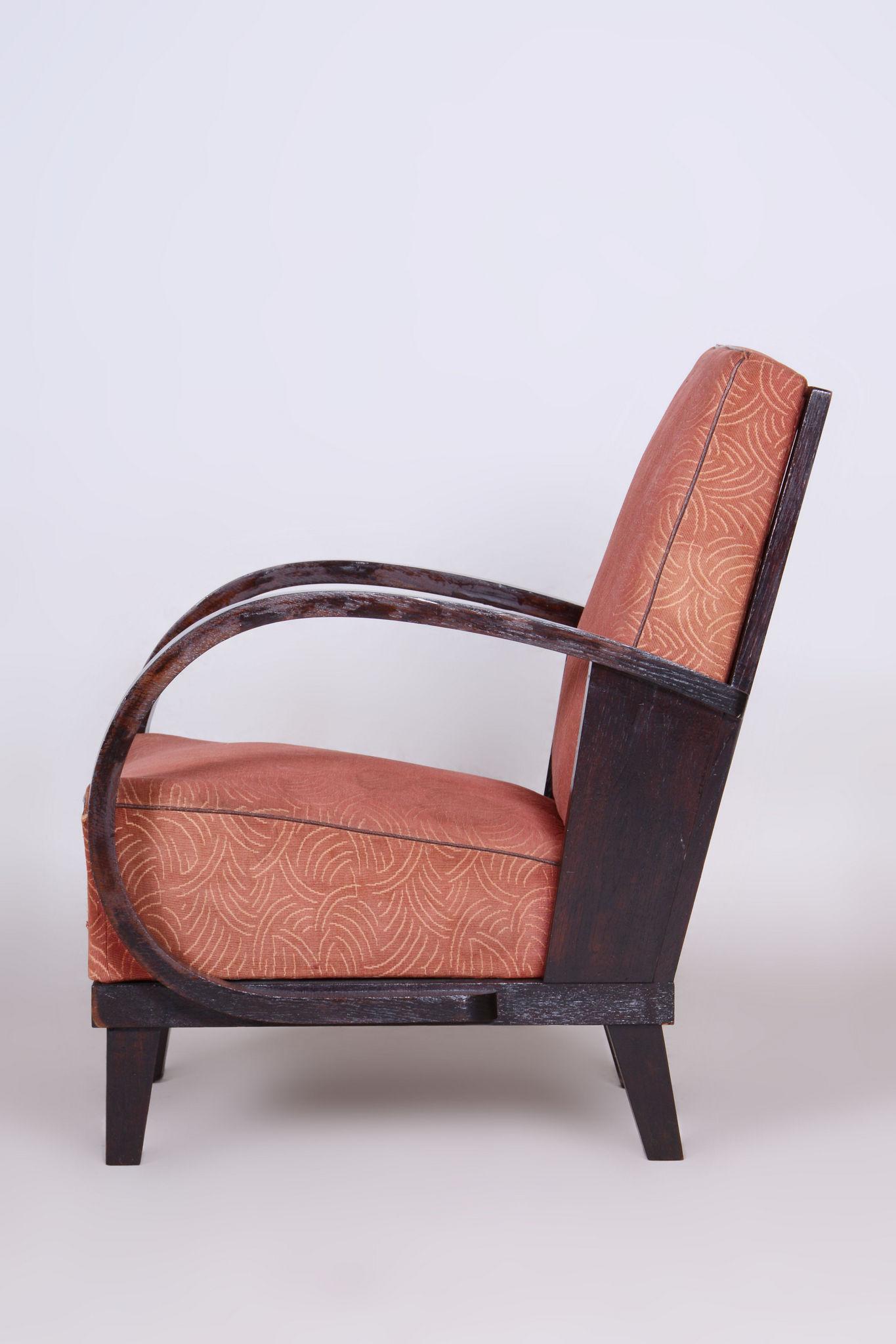 Fauteuil Art Déco restauré,  par Jindrich Halabala, UP Zavody, Tchèque, années 1930 en vente 2