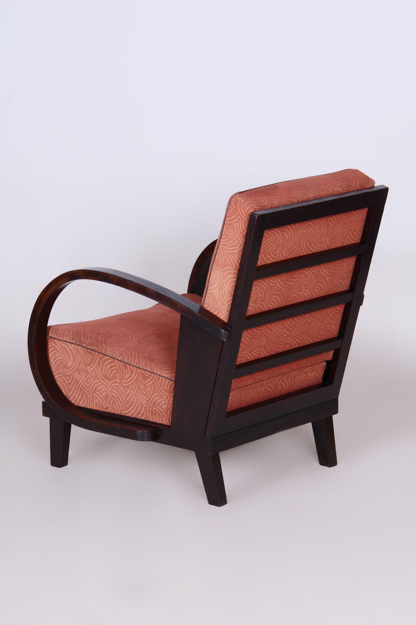 Fauteuil Art Déco restauré,  par Jindrich Halabala, UP Zavody, Tchèque, années 1930 en vente 3