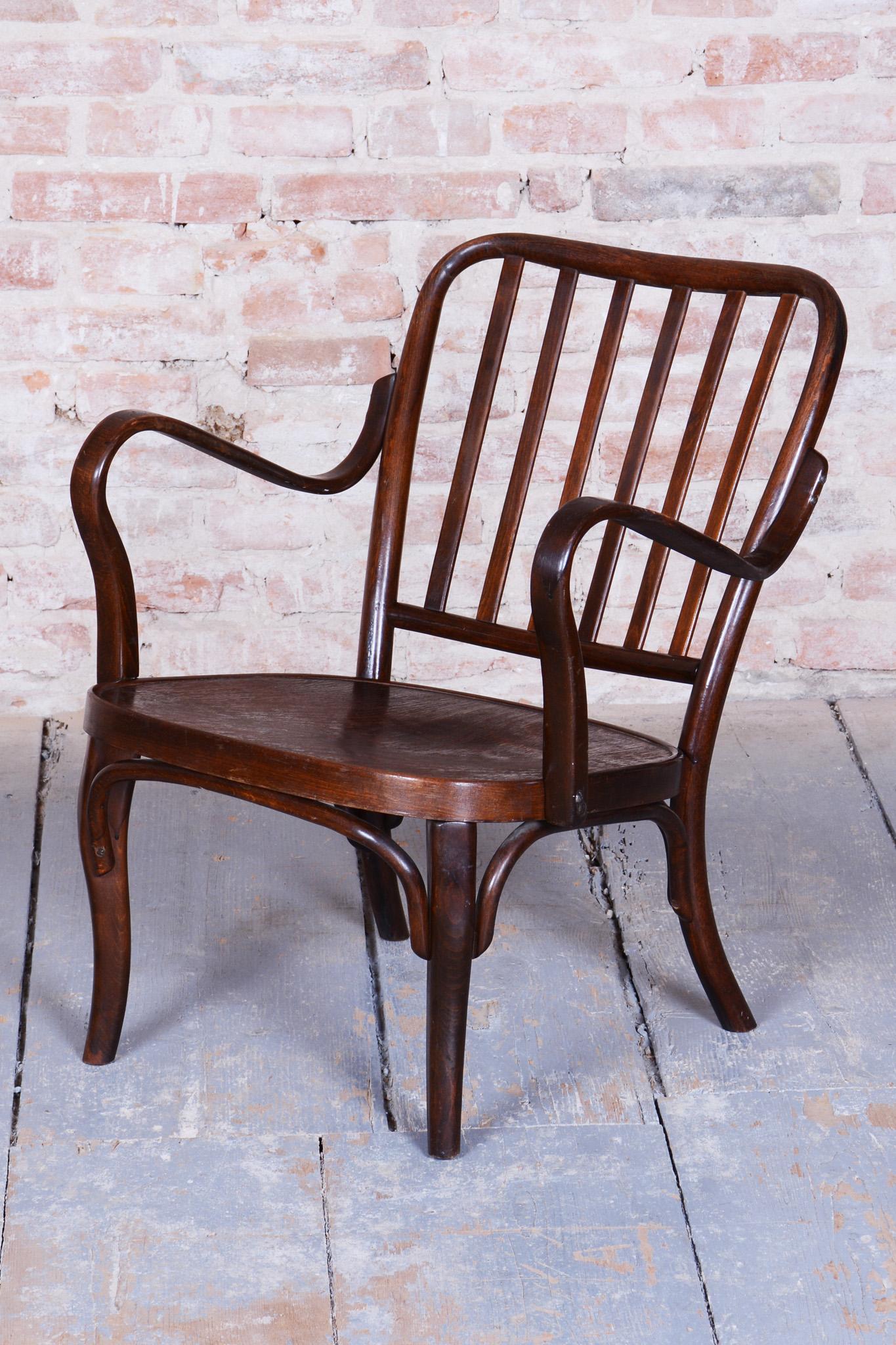 Art déco Restored Art Deco Armchair, by Josef Frank for Thonet, Beech, Czech, 1930s en vente