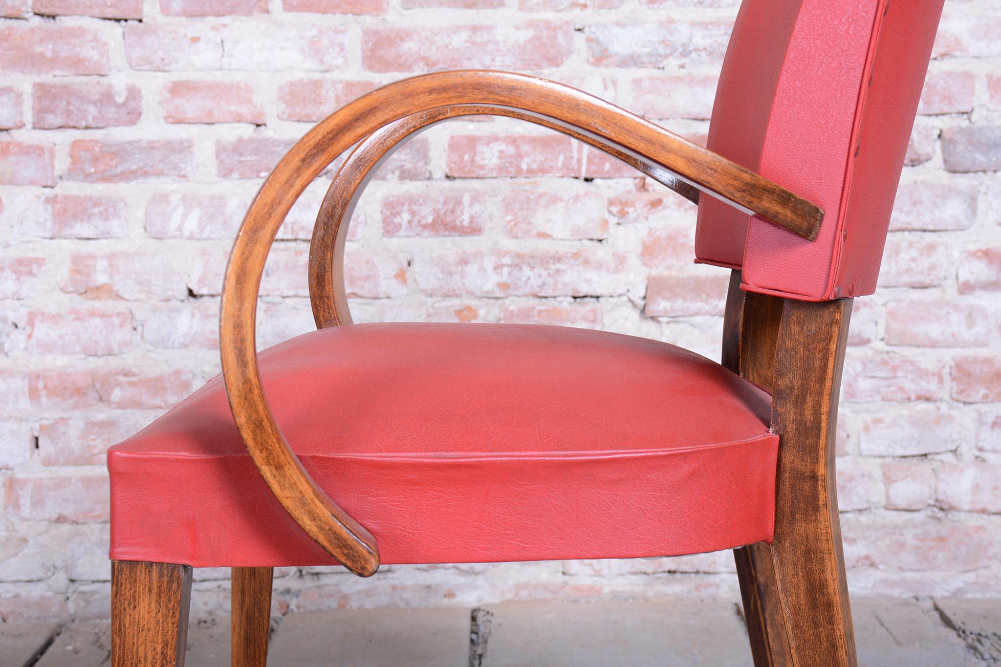 Fauteuil Art Déco restauré, par Jules Leleu, Beeche, polonais ravivé, France, années 1930 en vente 5