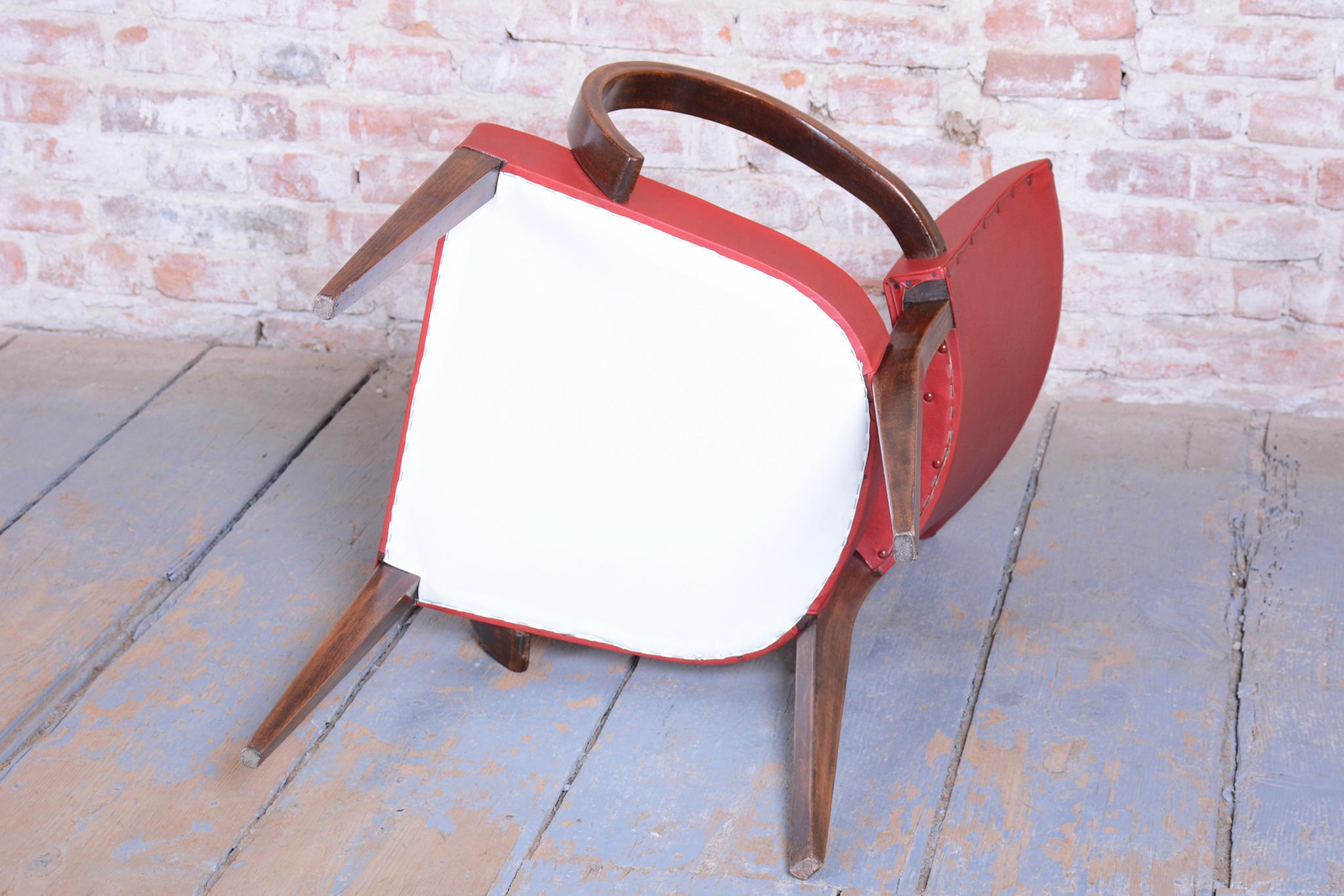 Fauteuil Art Déco restauré, par Jules Leleu, Beeche, polonais ravivé, France, années 1930 en vente 6