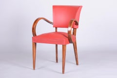 Restored Art Deco Armchair, by Jules Leleu, Beech, Revived Polish, France, 1930s
