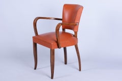 Fauteuil Art Déco restauré, par Jules Leleu, Beeche, polonais ravivé, France, années 1930