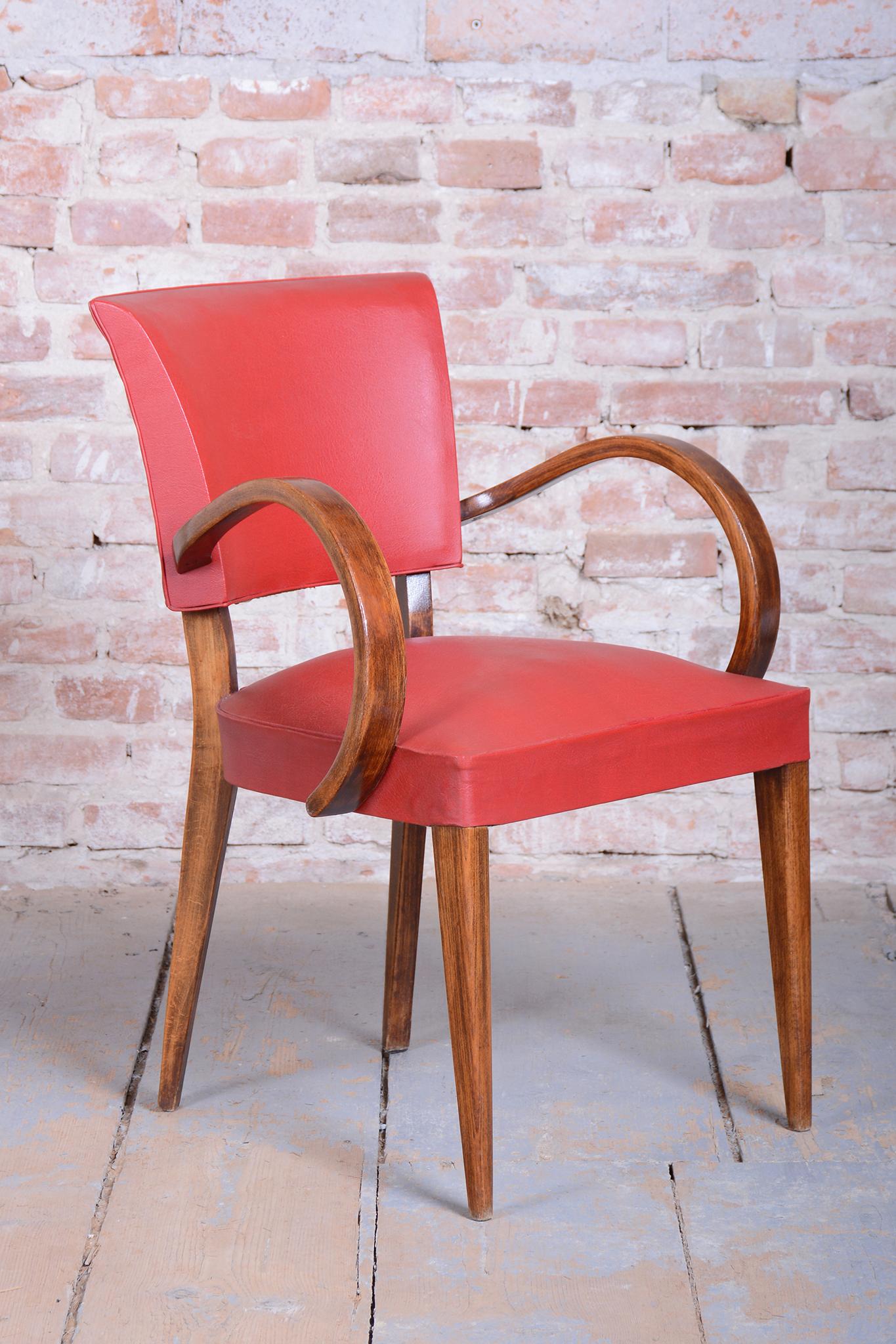 Français Fauteuil Art Déco restauré, par Jules Leleu, Beeche, polonais ravivé, France, années 1930 en vente