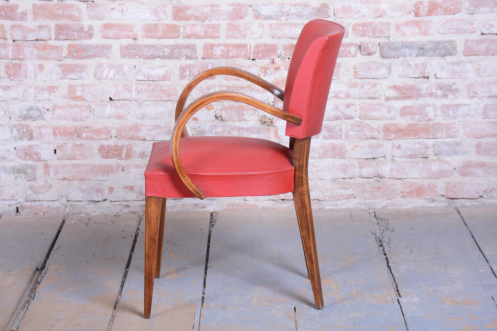 Milieu du XXe siècle Fauteuil Art Déco restauré, par Jules Leleu, Beeche, polonais ravivé, France, années 1930 en vente