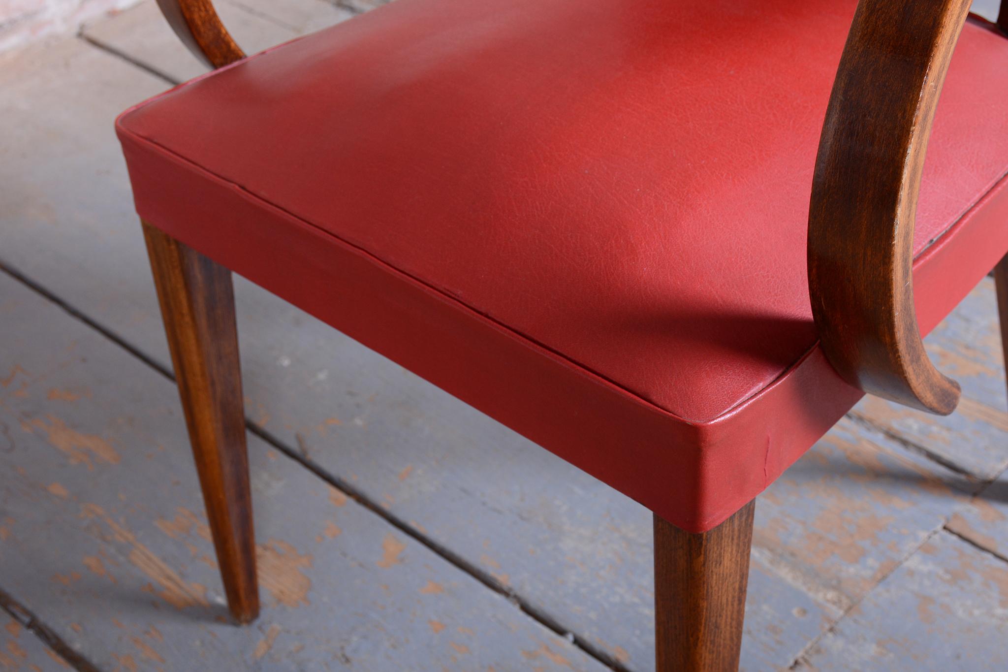 Tissu Fauteuil Art Déco restauré, par Jules Leleu, Beeche, polonais ravivé, France, années 1930 en vente