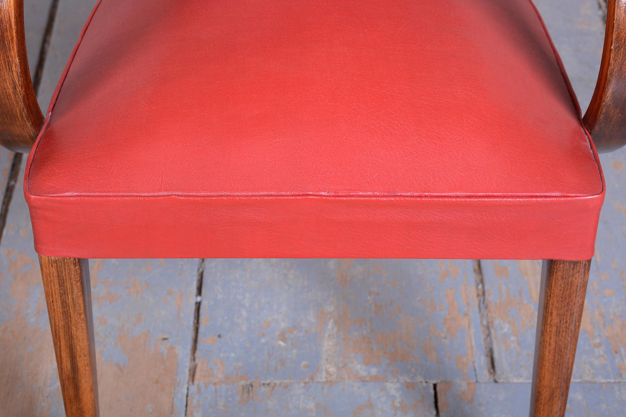 Fauteuil Art Déco restauré, par Jules Leleu, Beeche, polonais ravivé, France, années 1930 en vente 1