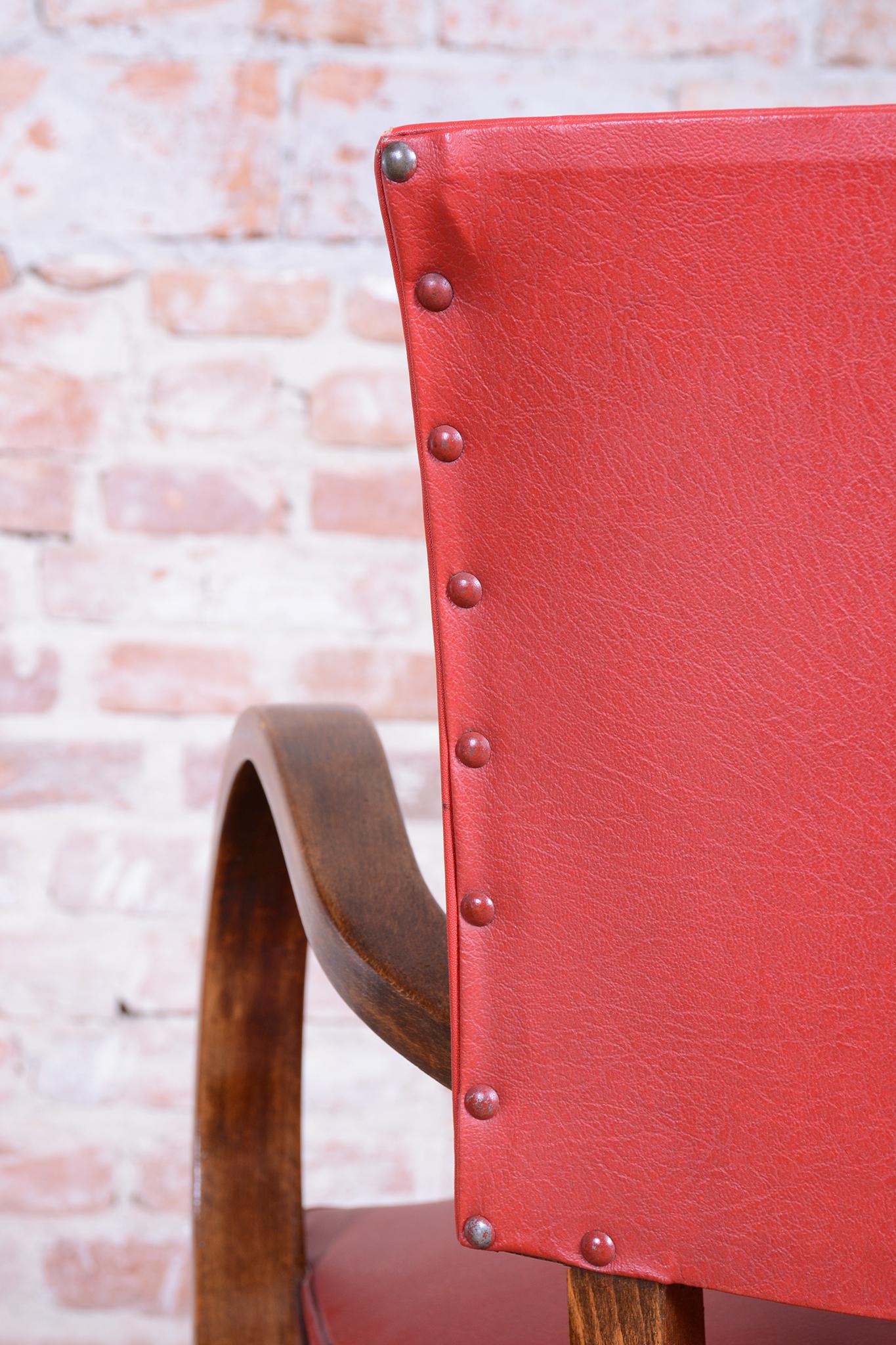 Fauteuil Art Déco restauré, par Jules Leleu, Beeche, polonais ravivé, France, années 1930 en vente 2