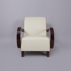 Restored Art Deco Armchair, Walnut, New Upholstery, Czech, 1930s
