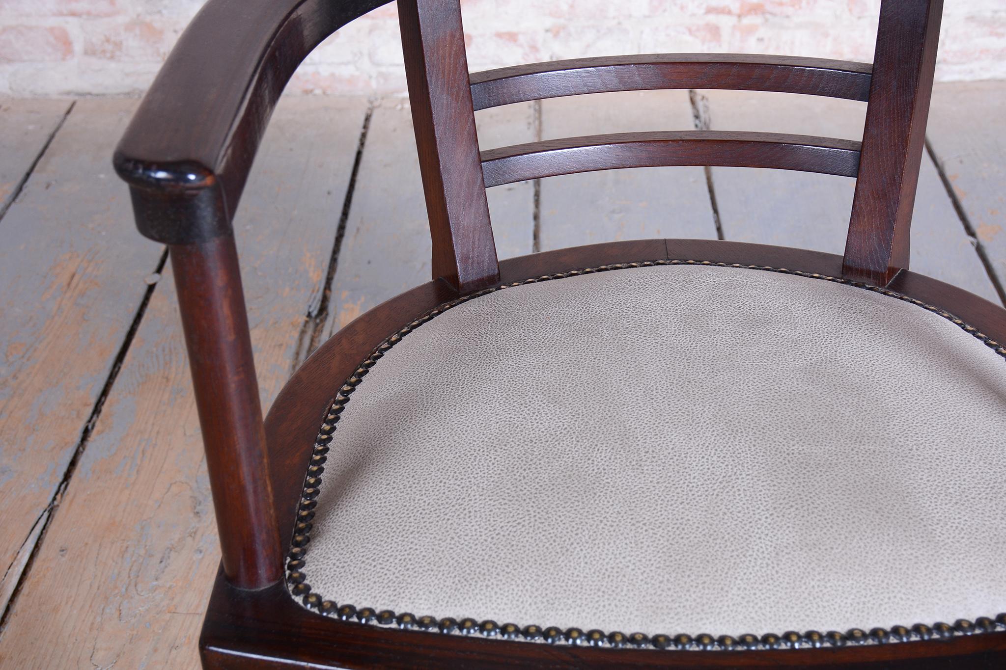 Fauteuil Art Déco restauré, Wien. Werkstätte, J. Hoffmann, Autriche, années 1910 en vente 6