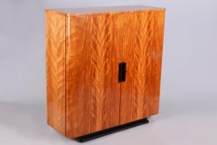 Restored Art Deco Cabinet, by J. Halabala, UP Zavody, Satin Wood, Czech, 1940s