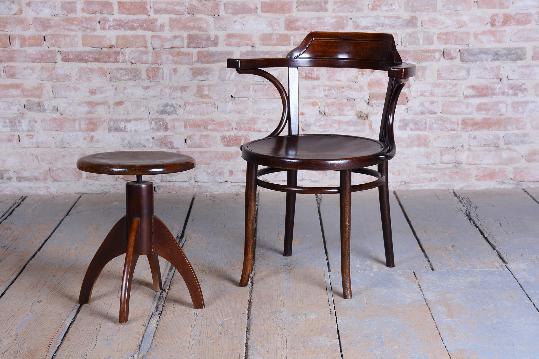 Chaise Art déco restaurée, bois de hêtre, polonaise revisitée, tchèque, années 1920 en vente 8