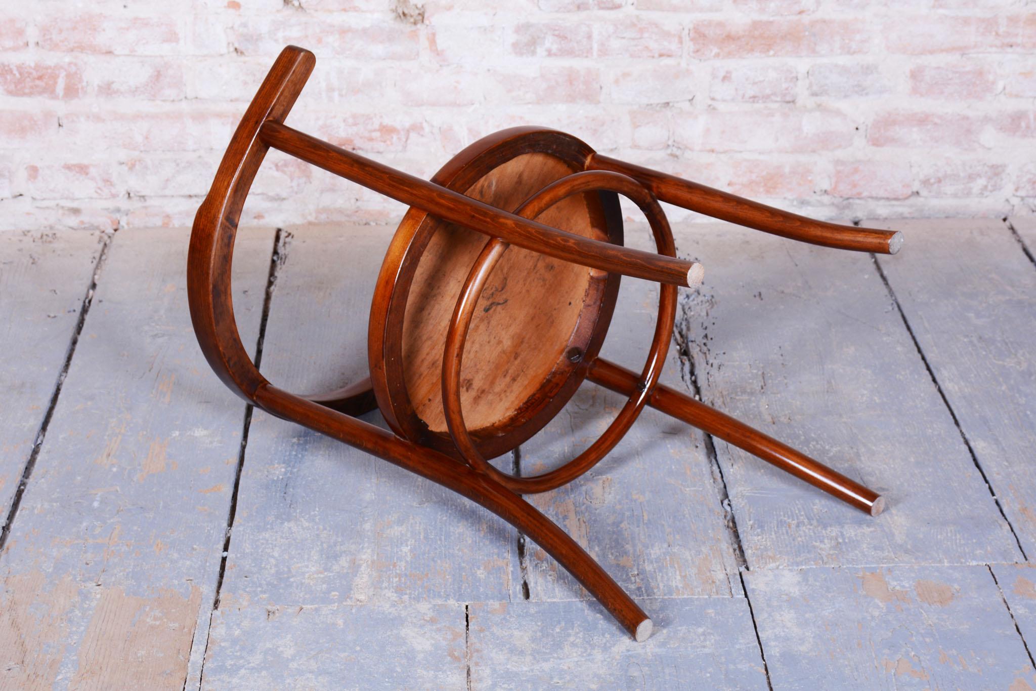 Restored Art Deco Chair, by Thonet, Beech, Revived Polish, Czech, 1920s For Sale 6
