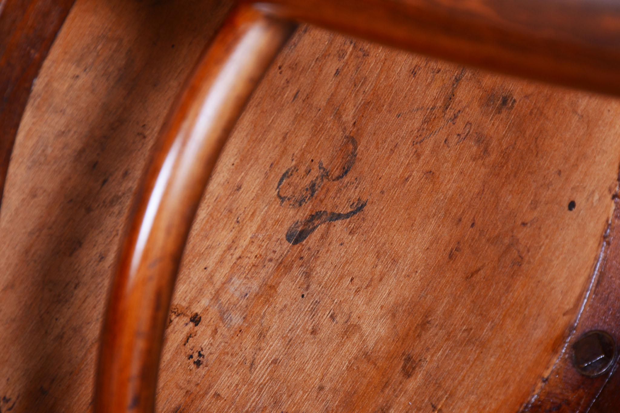 Restored Art Deco Chair, by Thonet, Beech, Revived Polish, Czech, 1920s For Sale 7