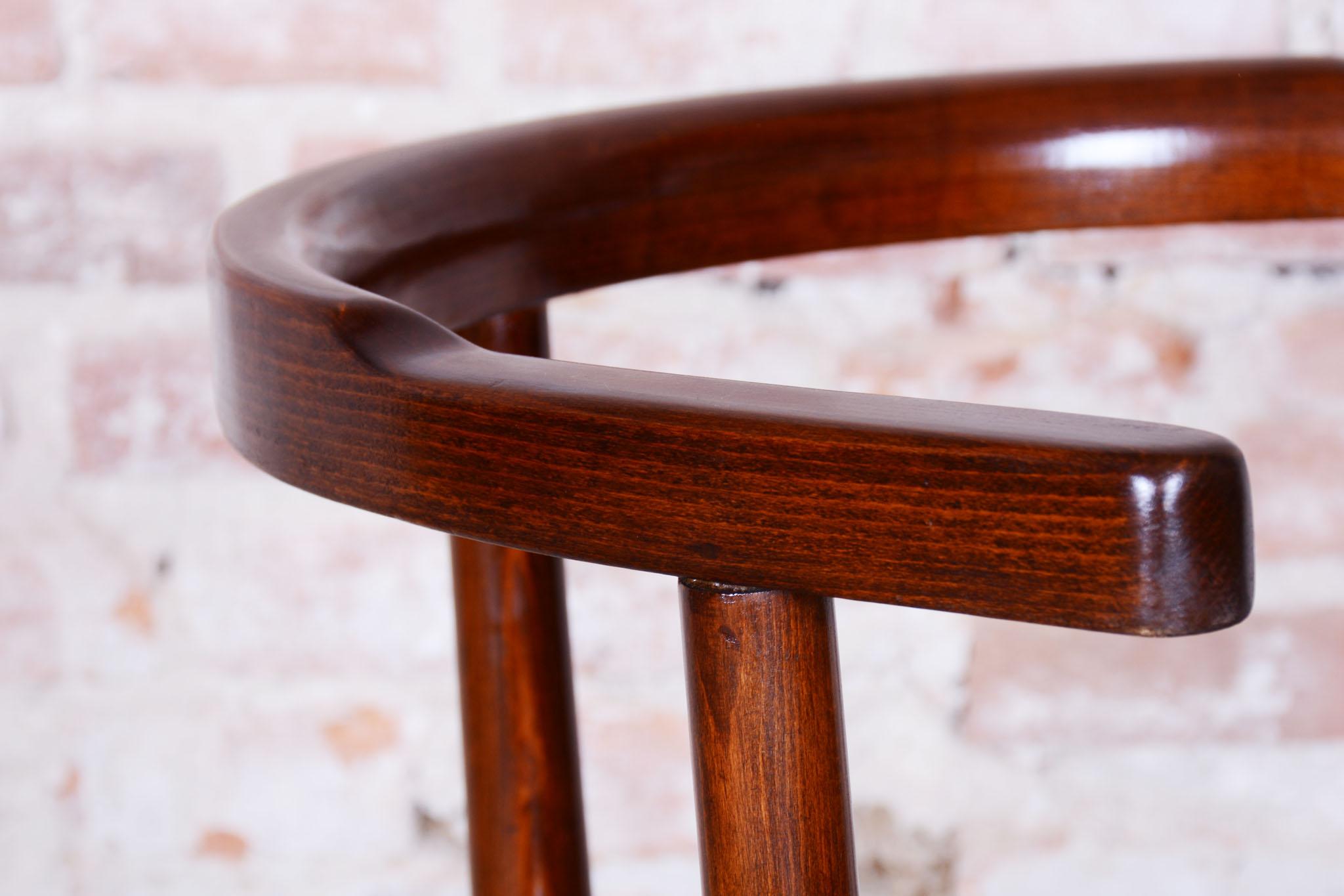 Restored Art Deco Chair, by Thonet, Beech, Revived Polish, Czech, 1920s For Sale 4