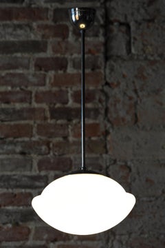 Restored Art Deco Chandelier, by Napako, Type 4121, Chrome, Glass, Czech, 1930s