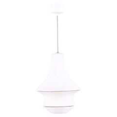 Restored Art Deco Chandelier, Opal Glass, New Electrification, Czech, 1940s
